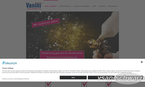 Johs. Vanini & Söhne GmbH & Co. KG Webseite