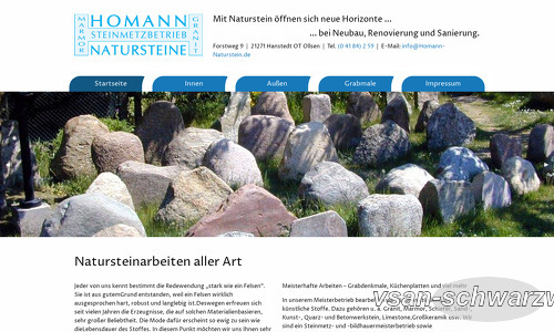 Homann Steinmetzbetrieb Webseite